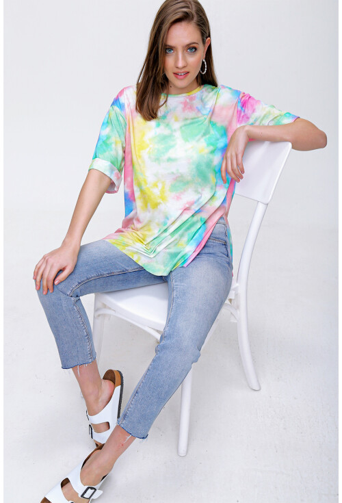 4288 Batik Desen Oversize T-Shirt