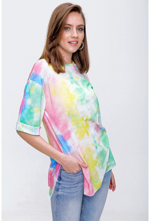 4288 Batik Desen Oversize T-Shirt