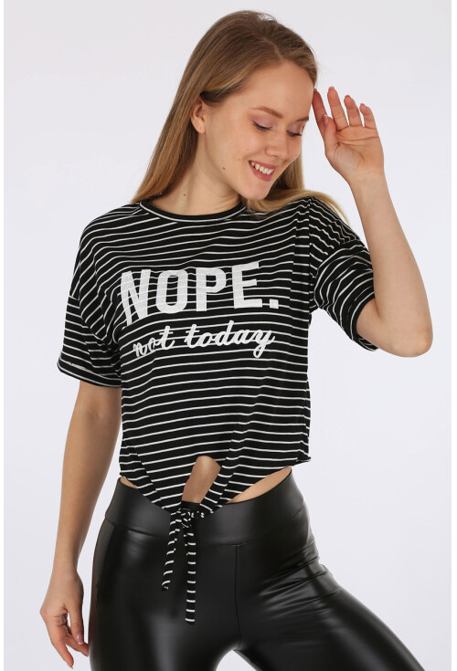 4291 Nope Baskılı T-Shirt