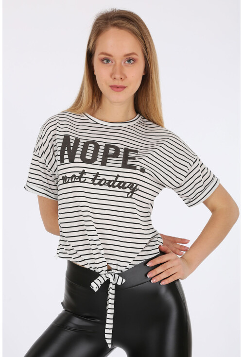 4291 Nope Baskılı T-Shirt