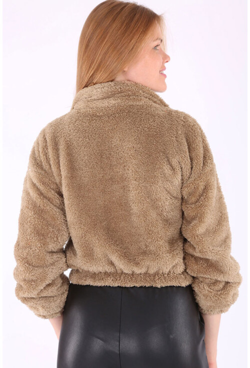 55304 Yarım Patlı Peluş Sweatshırt