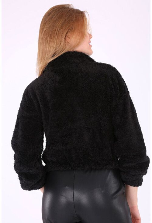 55304 Yarım Patlı Peluş Sweatshırt