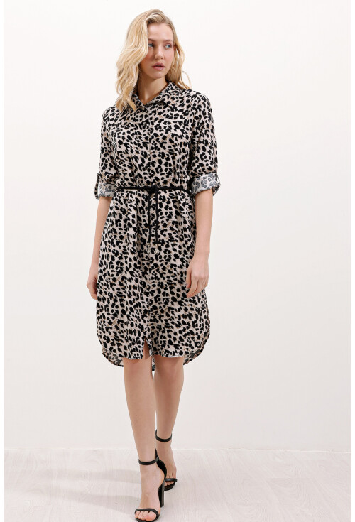 5629 Striped Dress With Belt