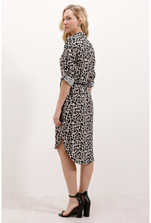 5629 Striped Dress With Belt
