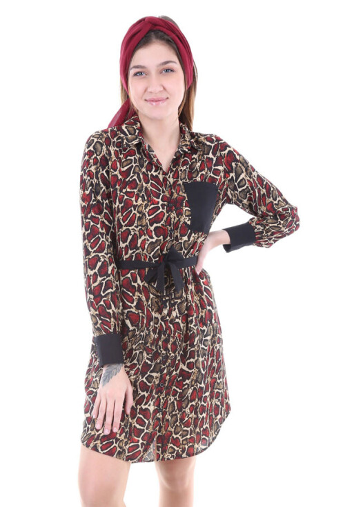 5688 Bel Kuşak Desenli Tunik