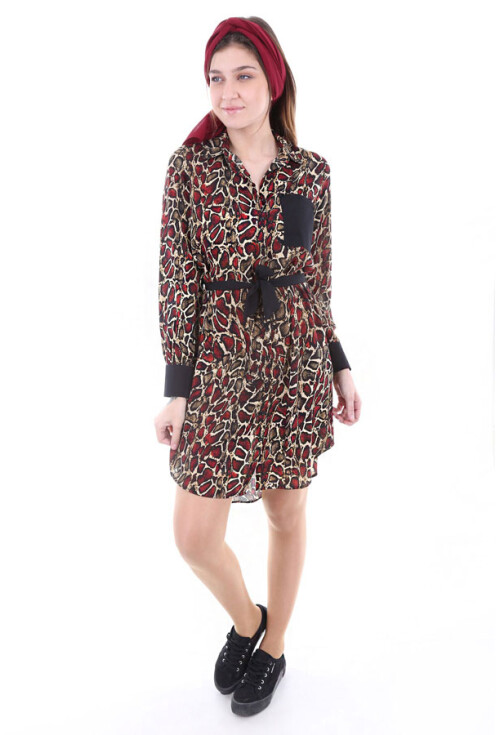 5688 Bel Kuşak Desenli Tunik