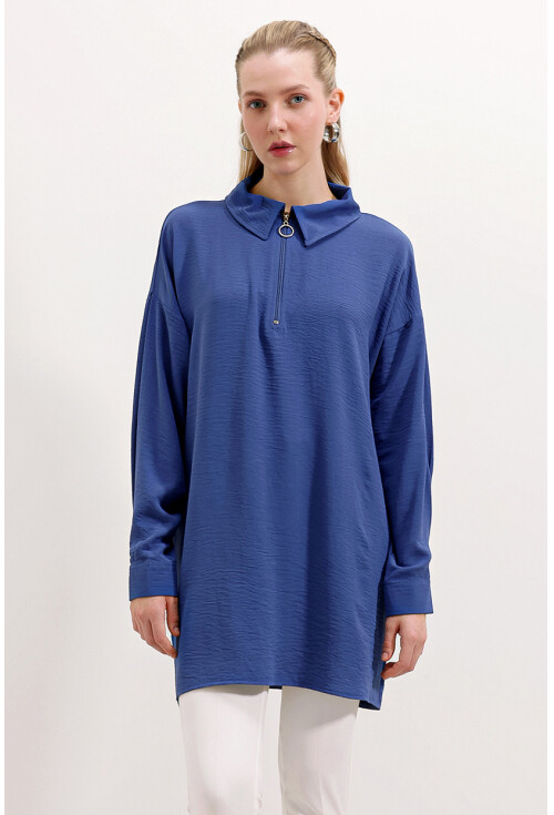 5917 Fermuarlı Oversize Tunik