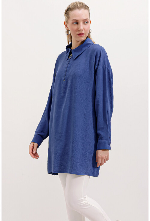 5917 Fermuarlı Oversize Tunik
