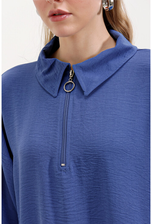 5917 Fermuarlı Oversize Tunik