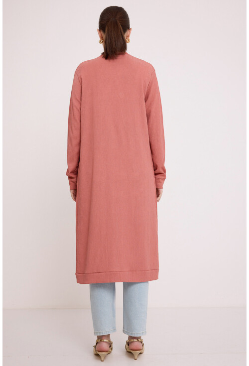 5922 Düğmeli Uzun Tesettür Hırka