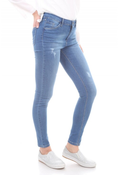 6387 Yırtıklı Dar Paça Kot Pantolon