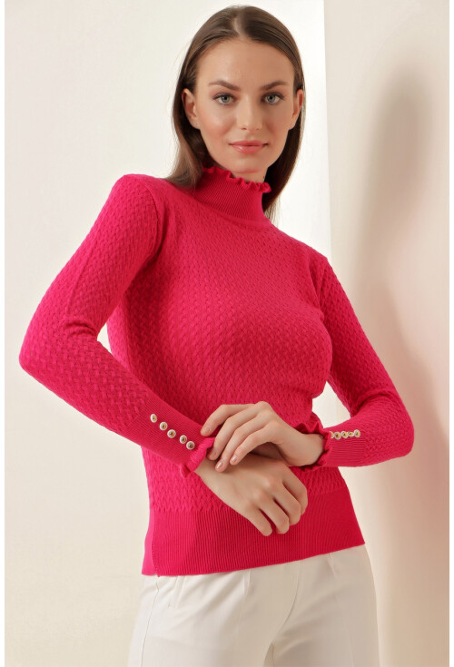 15786 Turtleneck Sweater With Buttons
