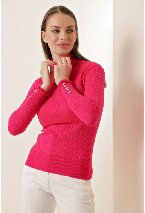 15786 Turtleneck Sweater With Buttons