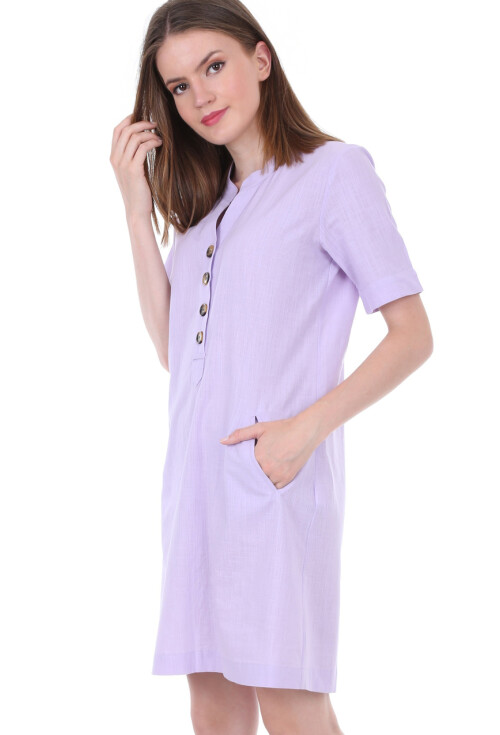 1665 Cepli Düğme Detaylı Elbise