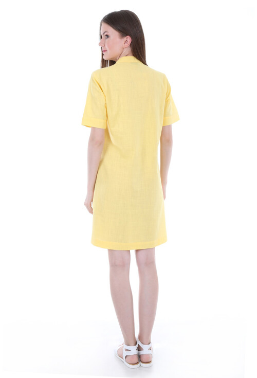 1665 Cepli Düğme Detaylı Elbise