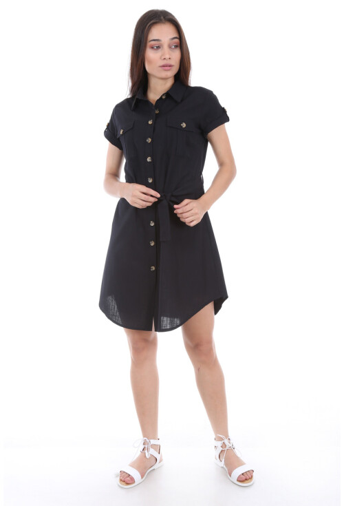 1674 Çift Cepli Bel Kuşak Tunik