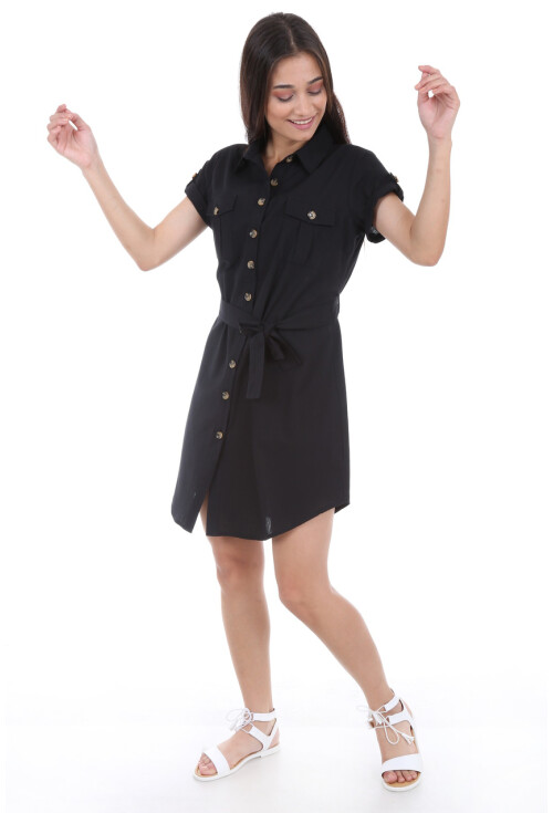 1674 Çift Cepli Bel Kuşak Tunik