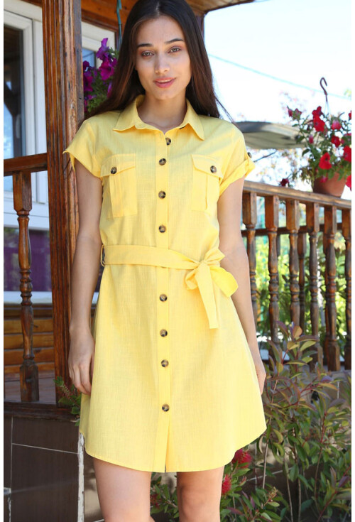 1674 Çift Cepli Bel Kuşak Tunik