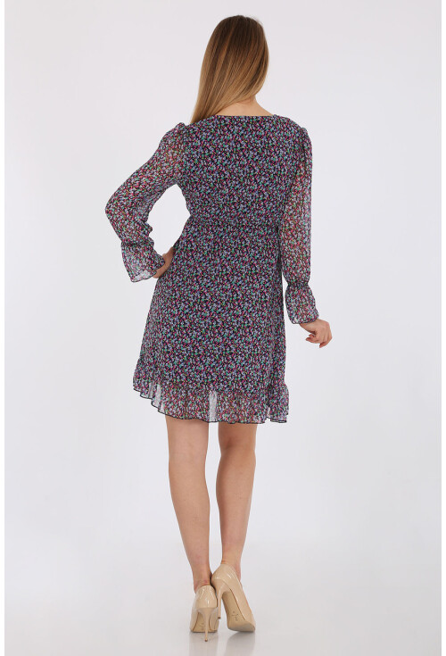 1904 Desenli Şifon Elbise