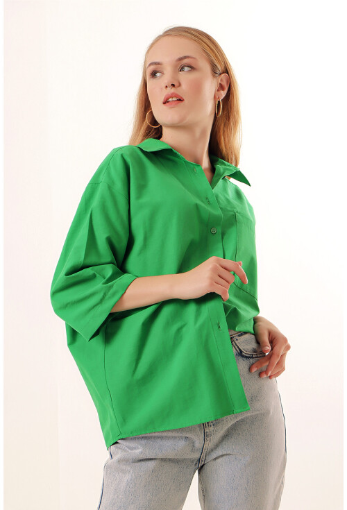 20124 Oversize Cepli Gömlek