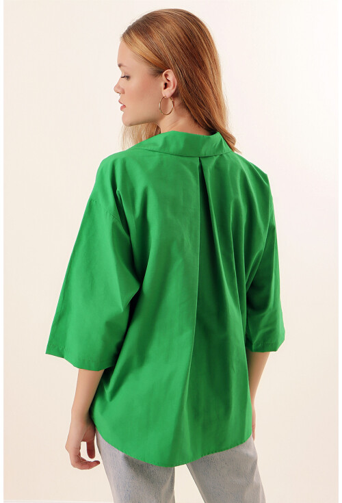 20124 Oversize Cepli Gömlek