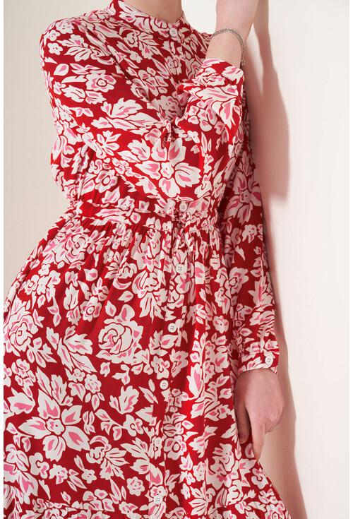 2144 Mandarin Collar Hijab Dress