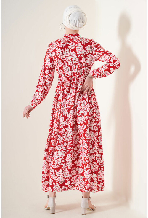 2144 Mandarin Collar Hijab Dress