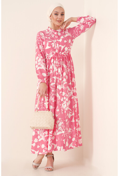 2144 Mandarin Collar Hijab Dress