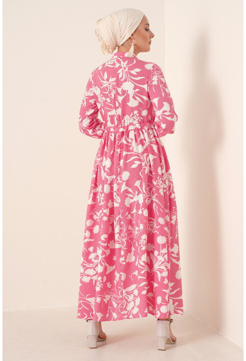 2144 Mandarin Collar Hijab Dress