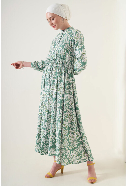 2144 Mandarin Collar Hijab Dress