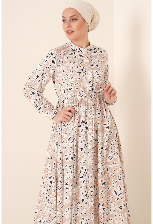 2144 Hakim Yaka Tesettür Elbise