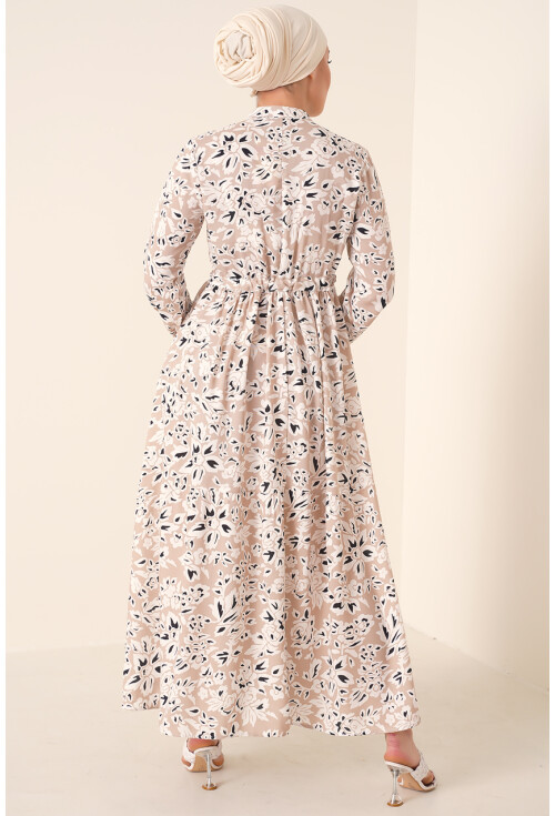 2144 Hakim Yaka Tesettür Elbise