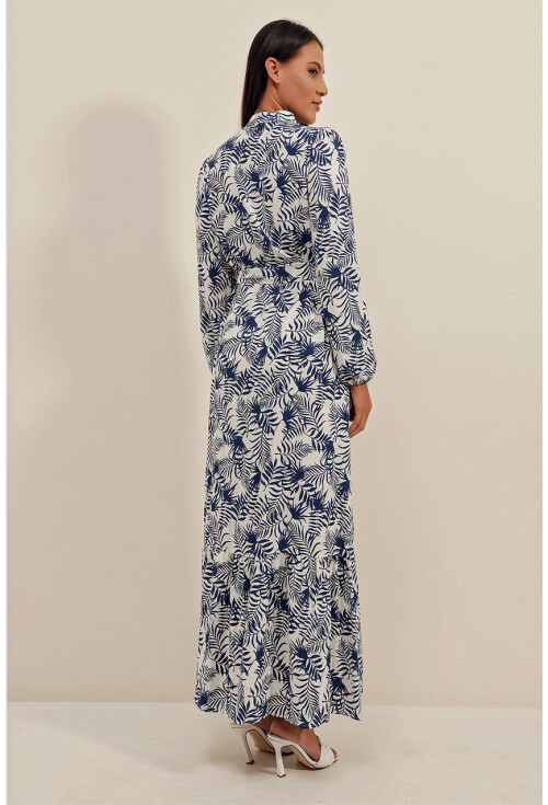 2158 Egzotik Desen Tesettür Elbise