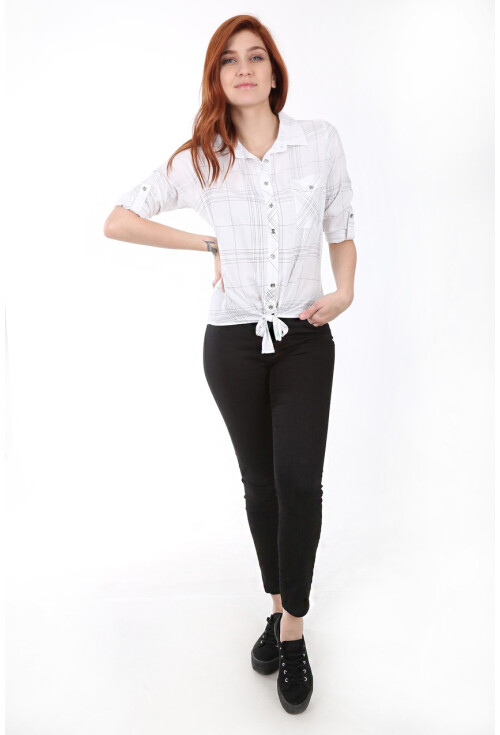 3617 Single Pocket Tie-Front Shirt