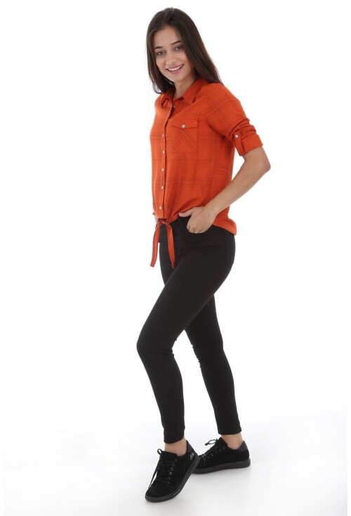 3617 Single Pocket Tie-Front Shirt
