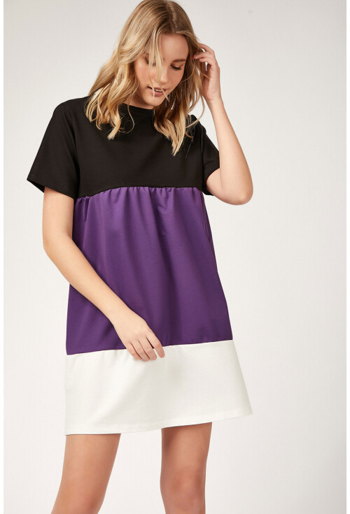 4142 Ruched Colorful Tunic