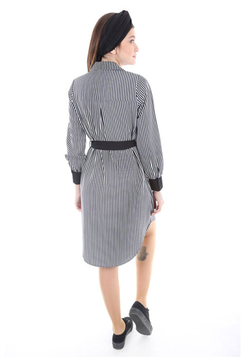 5688 Bel Kuşak Desenli Tunik