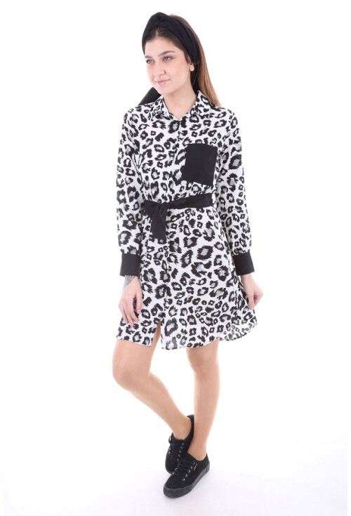 5688 Bel Kuşak Desenli Tunik