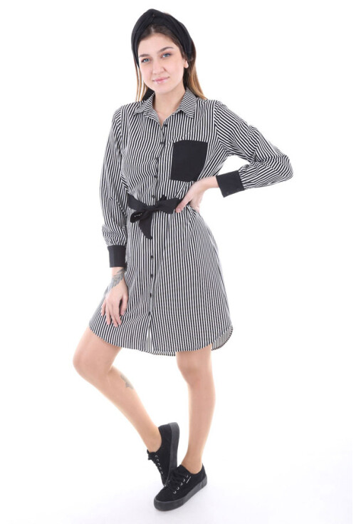 5688 Bel Kuşak Desenli Tunik