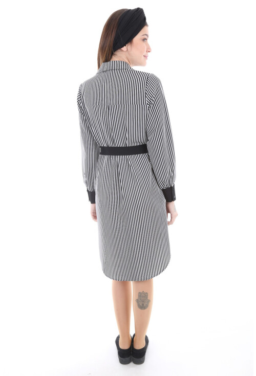 5688 Bel Kuşak Desenli Tunik
