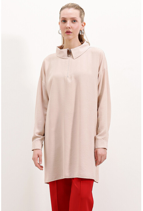 5917 Fermuarlı Oversize Tunik