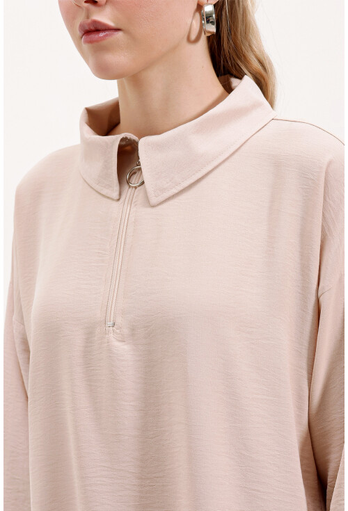 5917 Fermuarlı Oversize Tunik