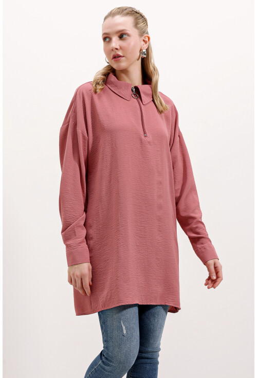 5917 Zippered Oversized Tunic