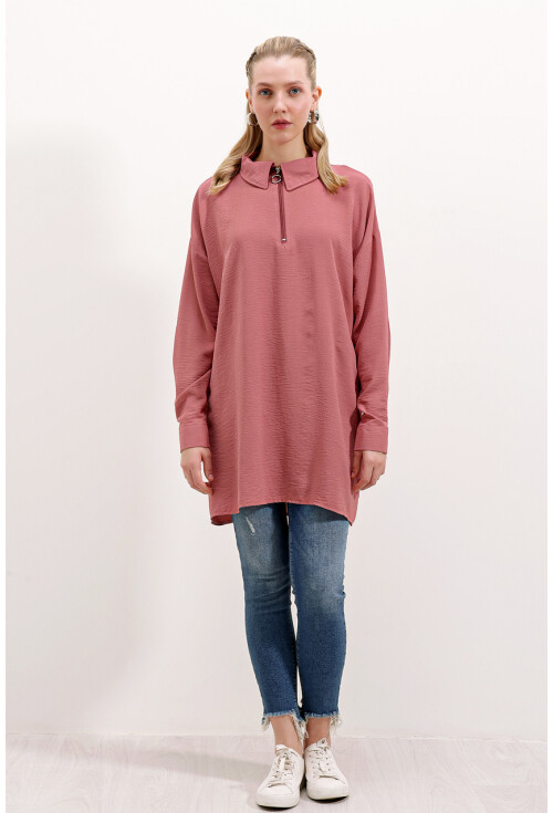 5917 Zippered Oversized Tunic