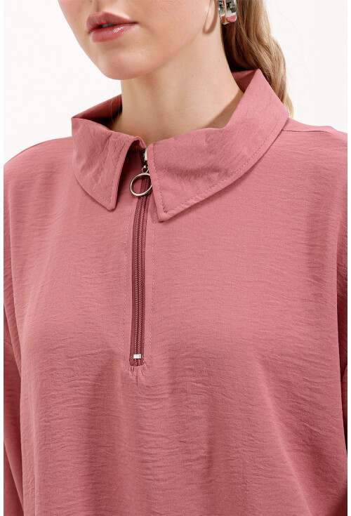 5917 Zippered Oversized Tunic