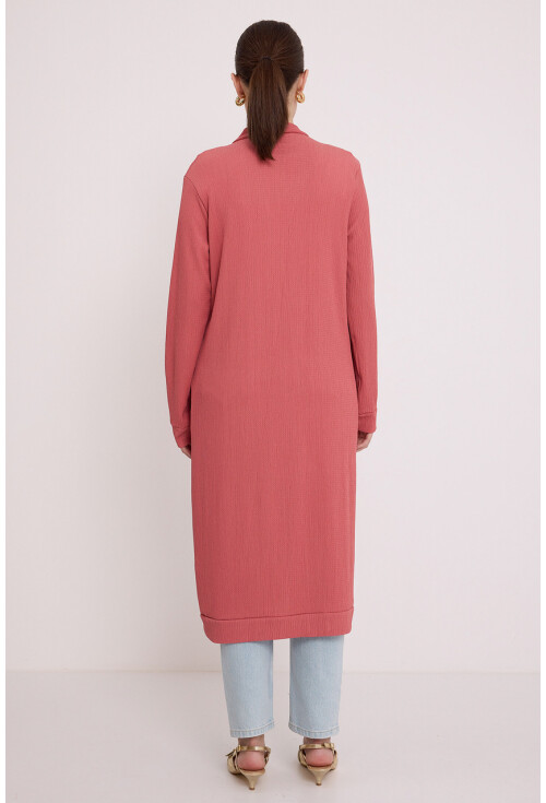 5922 Düğmeli Uzun Tesettür Hırka