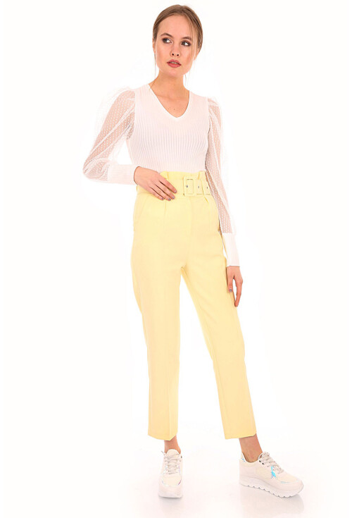 6464 Beli Kemerli Pantolon