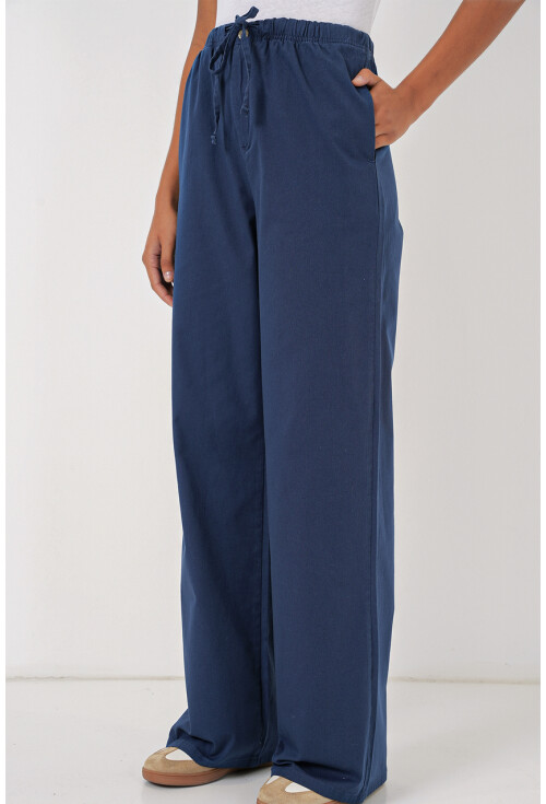 6690 Kadın Bol Paça Yüksek Bel Pantolon