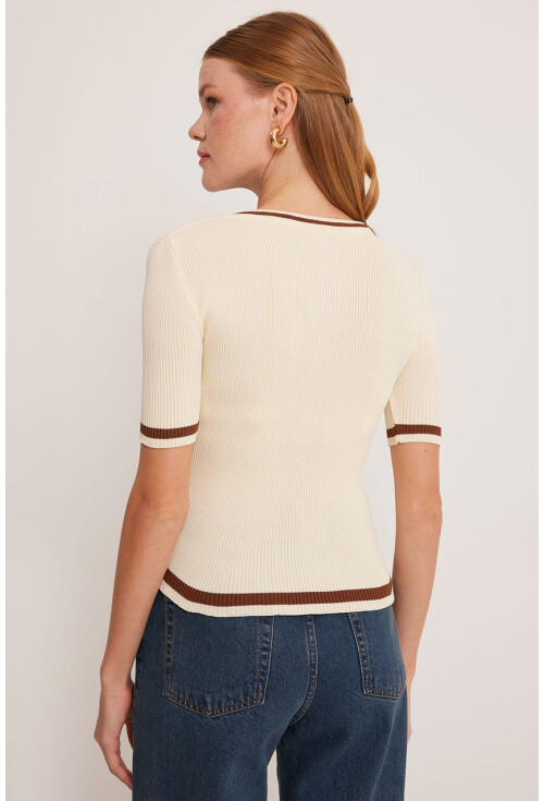 Womens V-Neck Short Sleeve Blouse 15876