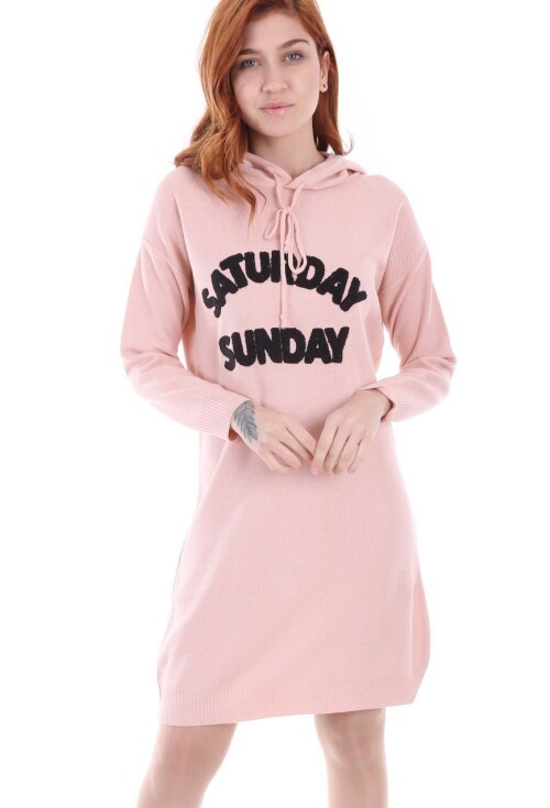 15604 Kapşonlu Triko Tunik